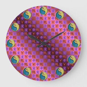 Reloj Redondo Grande Escorpio y Cerdo de Metal
