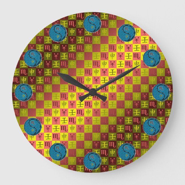 Reloj Redondo Grande Escorpio y Mono de Agua (Anverso)