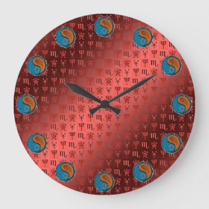 Reloj Redondo Grande Escorpio y Tigre de Madera