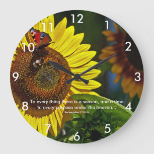 Reloj Redondo Grande Escritura del girasol