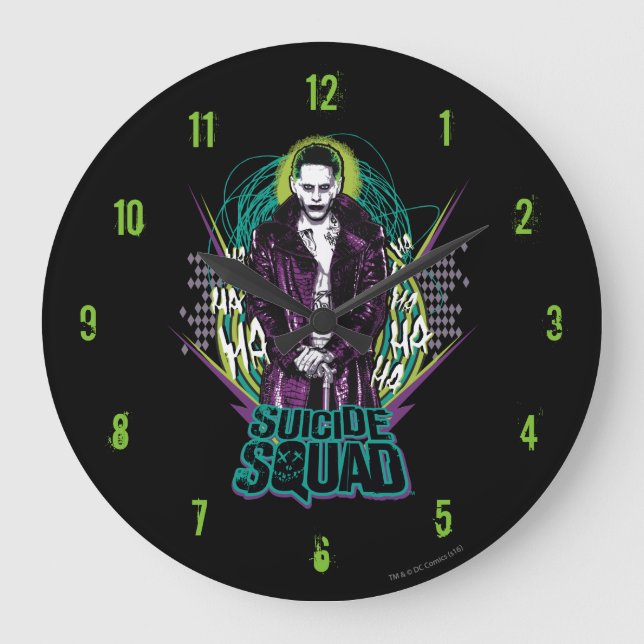 Reloj Redondo Grande Escuadrón suicida | Gráfico de rock retro de bromi (Anverso)