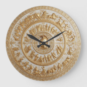 Reloj Redondo Grande Escudo de Aquiles de porcelana estilo antiguo