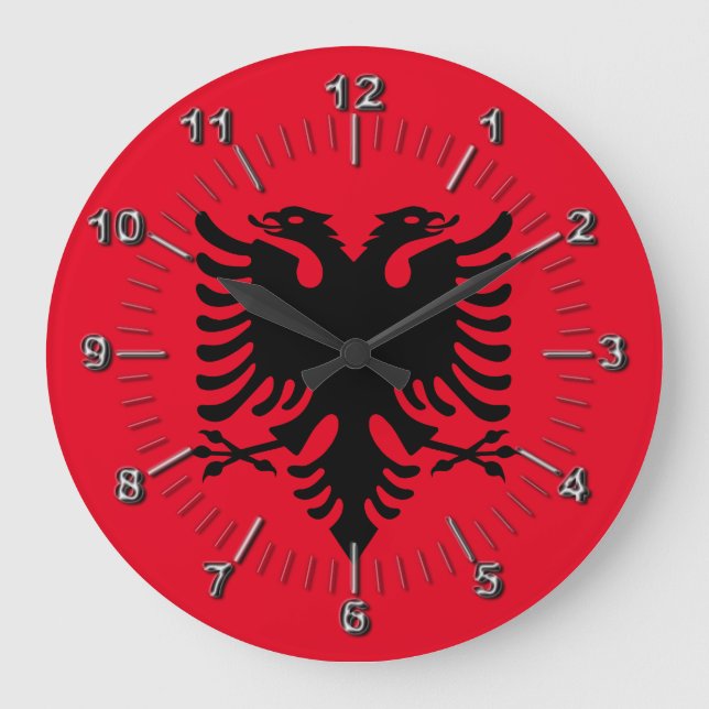 Reloj Redondo Grande Escudo de armas albanés (Anverso)