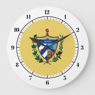Reloj Redondo Grande Escudo de armas de Cuba
