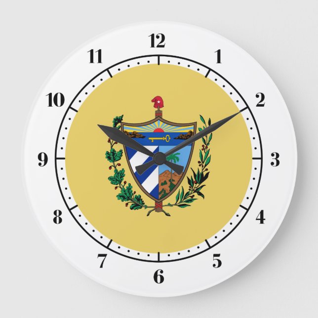 Reloj Redondo Grande Escudo de armas de Cuba (Anverso)