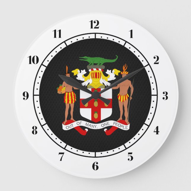 Reloj Redondo Grande Escudo de armas de Jamaica (Anverso)
