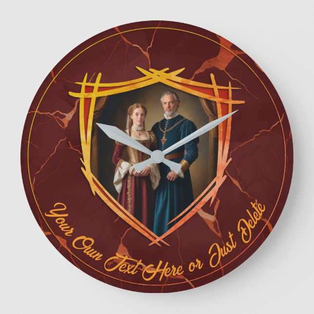 Reloj Redondo Grande Escudo de armas de Knight (Anverso)