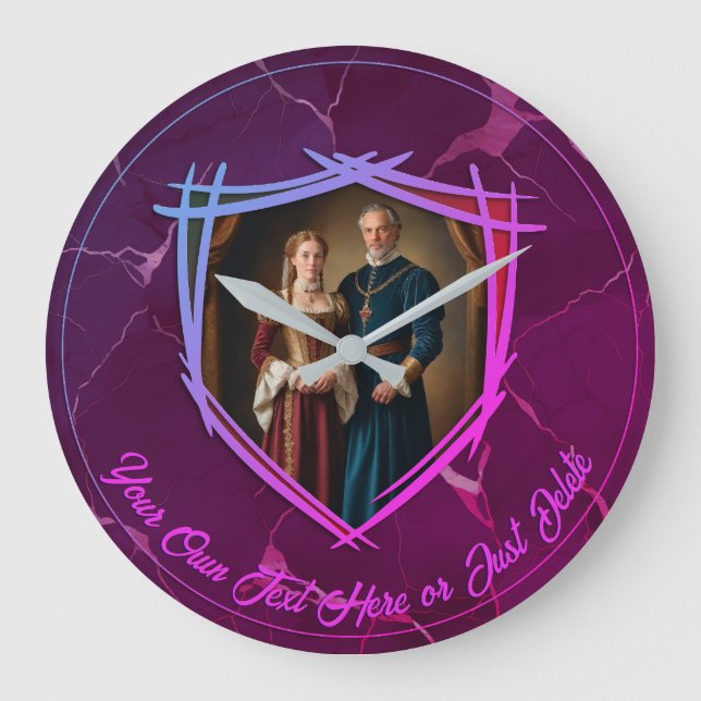 Reloj Redondo Grande Escudo de armas de Knight (Anverso)