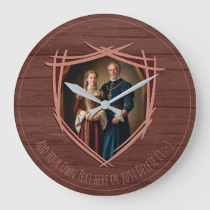 Reloj Redondo Grande Escudo de armas de Knight