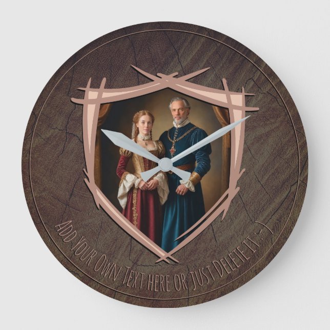 Reloj Redondo Grande Escudo de armas de Knight (Anverso)