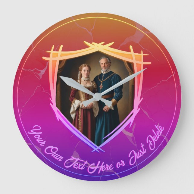 Reloj Redondo Grande Escudo de armas de Knight (Anverso)