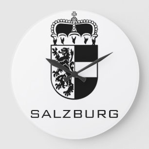 Reloj Redondo Grande Escudo de Armas de Salzburgo Arte Monocromo Refina