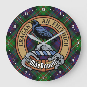 Reloj Redondo Grande Escudo de armas del Clan MacDonell de Glengarry so