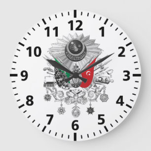 Reloj Redondo Grande Escudo de armas del Grayscale del imperio otomano