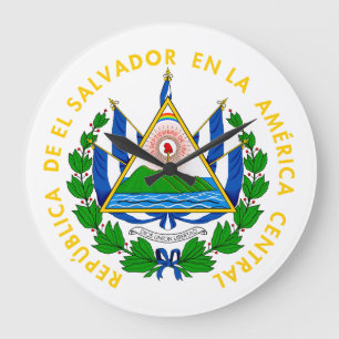 Reloj Redondo Grande escudo de armas del país El Salvador símbolo emble