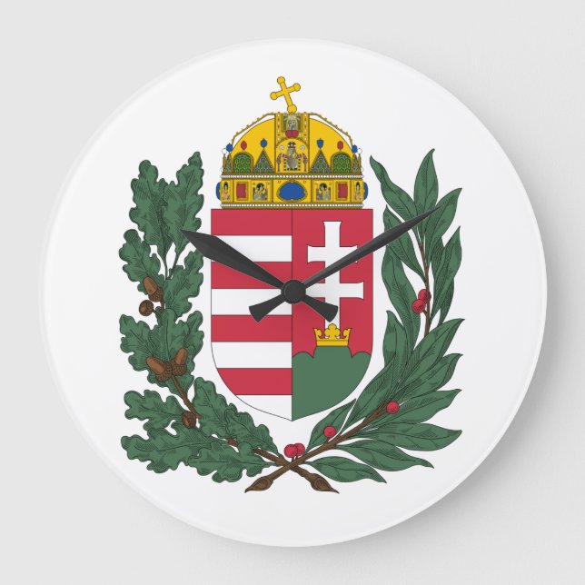 Reloj Redondo Grande Escudo de armas Hungría Regalos de Budapest (Anverso)