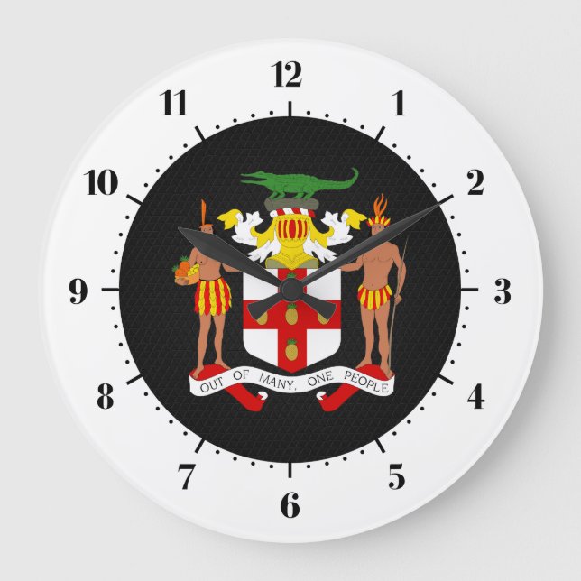 Reloj Redondo Grande Escudo de armas jamaicano (Anverso)