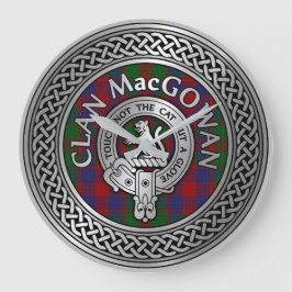 Reloj Redondo Grande Escudo de armas y nudo de tartán del clan MacGowan
