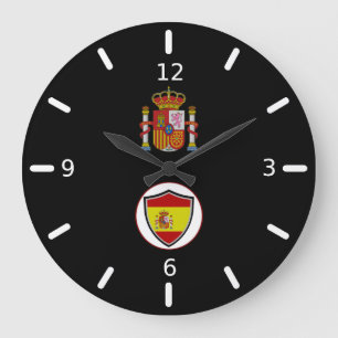 Reloj Redondo Grande Escudo de bandera de España con reloj grande