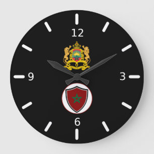 Reloj Redondo Grande Escudo de la bandera de Marruecos reloj grande