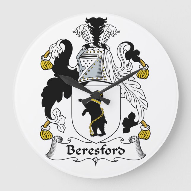 Reloj Redondo Grande Escudo de la familia de Beresford (Anverso)
