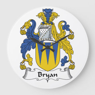 Reloj Redondo Grande Escudo de la familia de Bryan