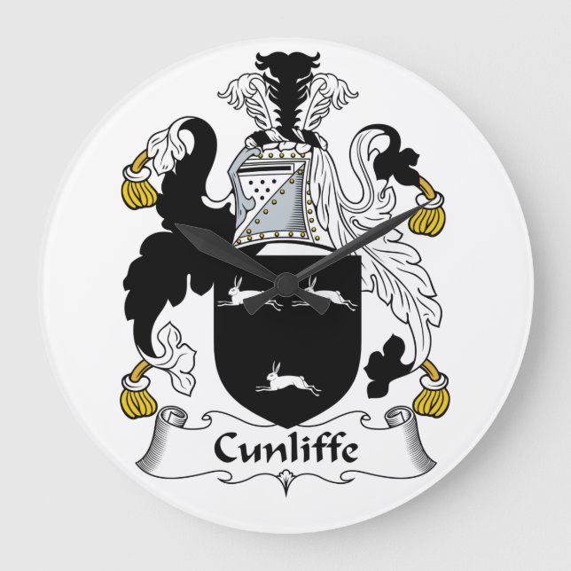 Reloj Redondo Grande Escudo de la familia de Cunliffe (Anverso)