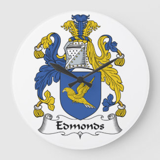 Reloj Redondo Grande Escudo de la familia de Edmonds