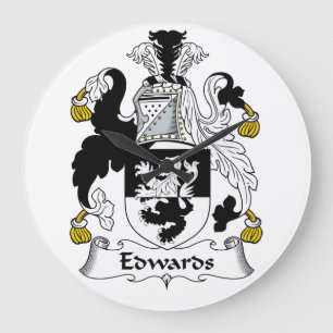 Reloj Redondo Grande Escudo de la familia de Edwards