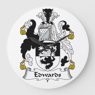 Reloj Redondo Grande Escudo de la familia de Edwards