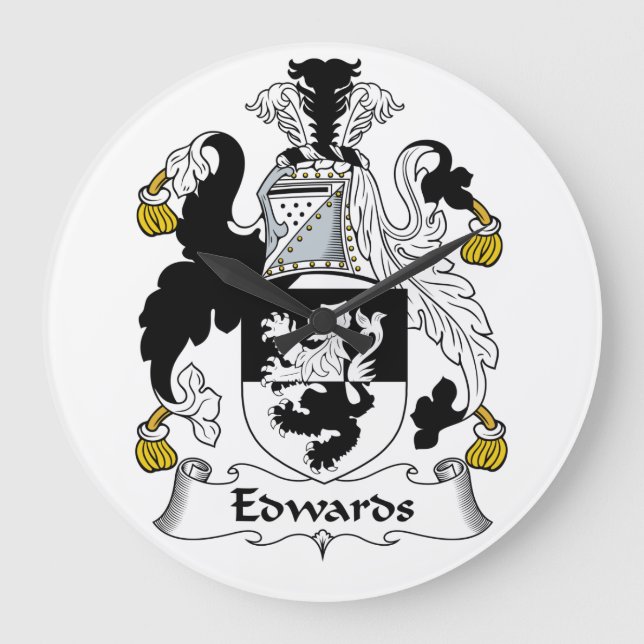 Reloj Redondo Grande Escudo de la familia de Edwards (Anverso)