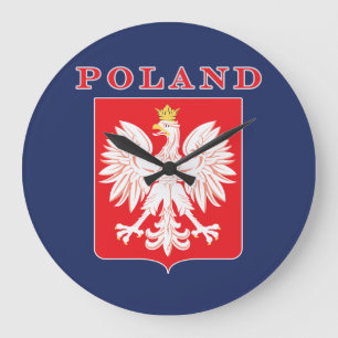 Reloj Redondo Grande Escudo rojo del águila de Polonia