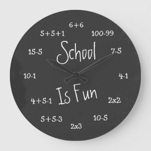 Reloj Redondo Grande Escuela divertida es matemática geek divertida