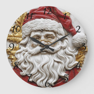 Reloj Redondo Grande Escultura de Santa Encantadora encarna a Navidades