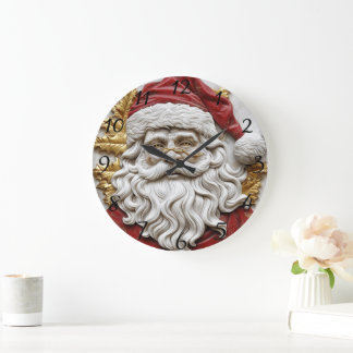 Reloj Redondo Grande Escultura de Santa Encantadora encarna a Navidades