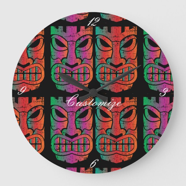 Reloj Redondo Grande Escultura Twin Tiki Thunder_Cove (Anverso)