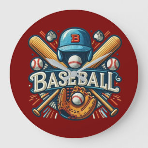 Reloj Redondo Grande Esencias clásicas de béisbol / Elegante leyenda re