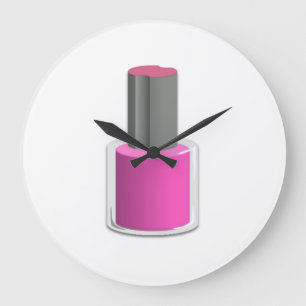 Reloj Redondo Grande Esmalte de uñas rosado