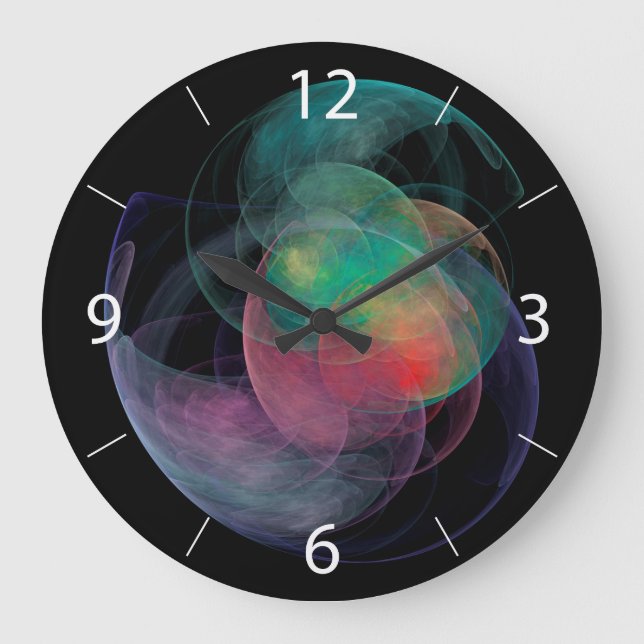 Reloj Redondo Grande Espacio de arte abstracto Shell (Anverso)