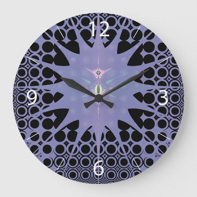 Reloj Redondo Grande Espacio Púrpura (Anverso)