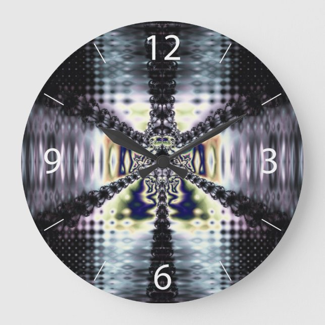 Reloj Redondo Grande Espacio púrpura (Anverso)