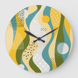 Reloj Redondo Grande Espacio Resumen: Ornamentos de línea lisa.