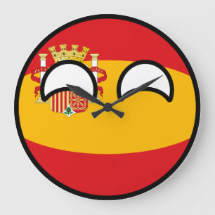 Reloj Redondo Grande España Geeky que tiende divertida Countryball