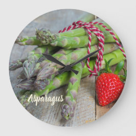 Reloj Redondo Grande Espárrago verde con fresa