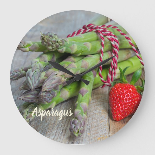 Reloj Redondo Grande Espárrago verde con fresa (Anverso)