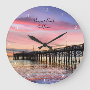 Reloj Redondo Grande Espectacular puesta de sol en Newport Beach