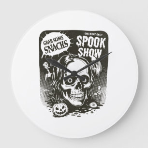 Reloj Redondo Grande Espectáculo de terror de Halloween vintage