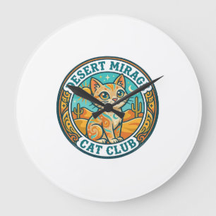 Reloj Redondo Grande Espejismo del desierto Gato Idea de regalo para ma