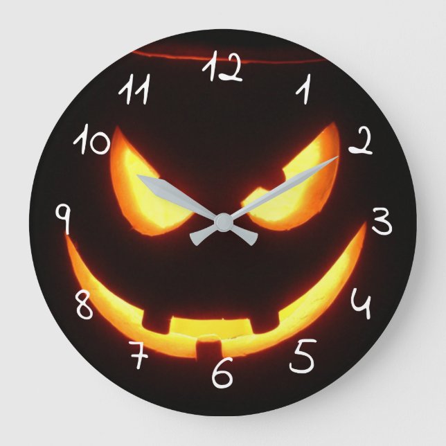 Reloj Redondo Grande espeluznante Halloween (Anverso)