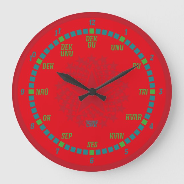 RELOJ REDONDO GRANDE ESPERANTO LANGUAGE BY MASANSER PIXELAT (Anverso)